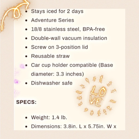 Stanley Adventure Quencher Flow-state Tumbler in 🌸Rose Quartz🌸 - Picture 3 of 4